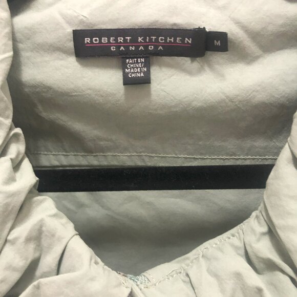 100% Cotton Robert Kitchen Canada Light Green Short Sleeved Jacket Medium - Picture 3 of 4